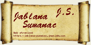 Jablana Šumanac vizit kartica